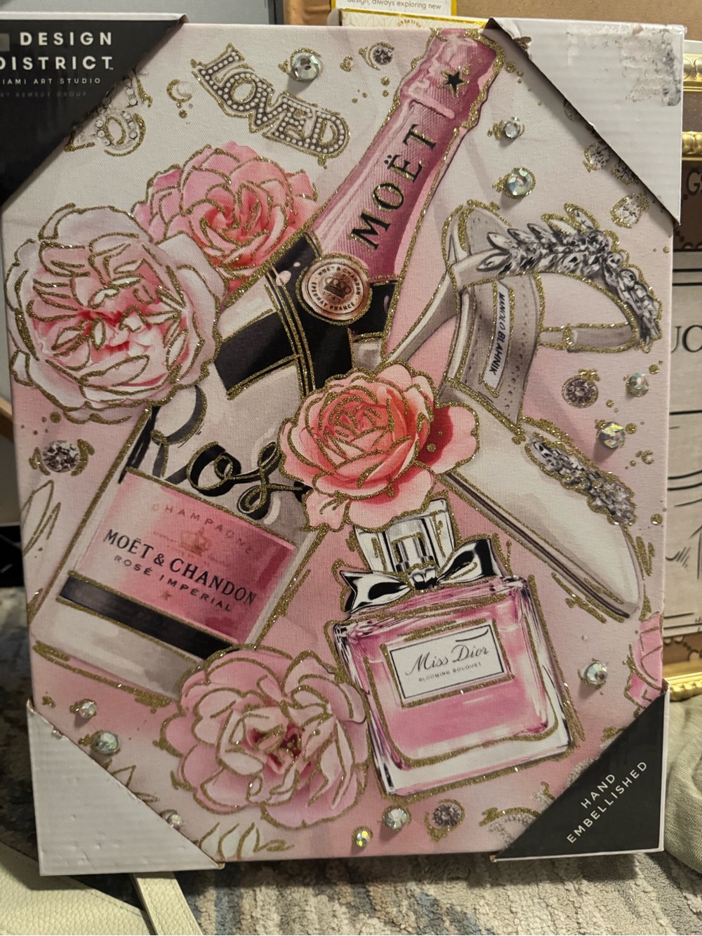 Moët & Chandon Pink Champagne & Miss Dior Wall Art Print - Pink